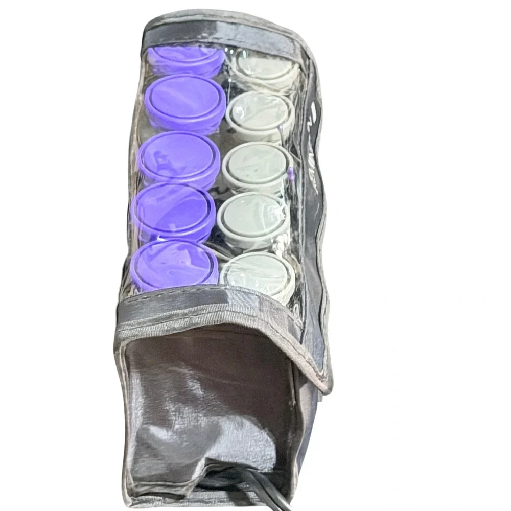 Remington H1015 Compact Ceramic Hair Roller Set 10pc Travel Size Purple Gray
